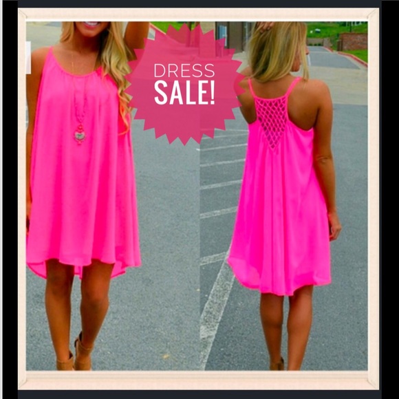 Dresses & Skirts - Neon Fuchsia Flowy Dress- Lined